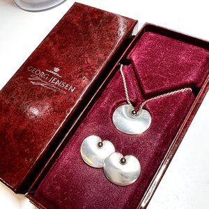 RARE! NIB Georg Jensen by Nanna Ditzel Necklace & Earring Set